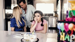 18 year old girl Agnes uncovers her perky tits as she gets completely naked